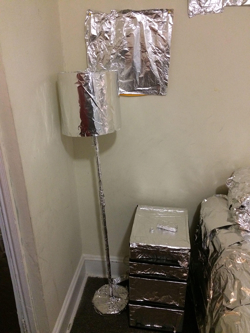 tin foil roommate prank