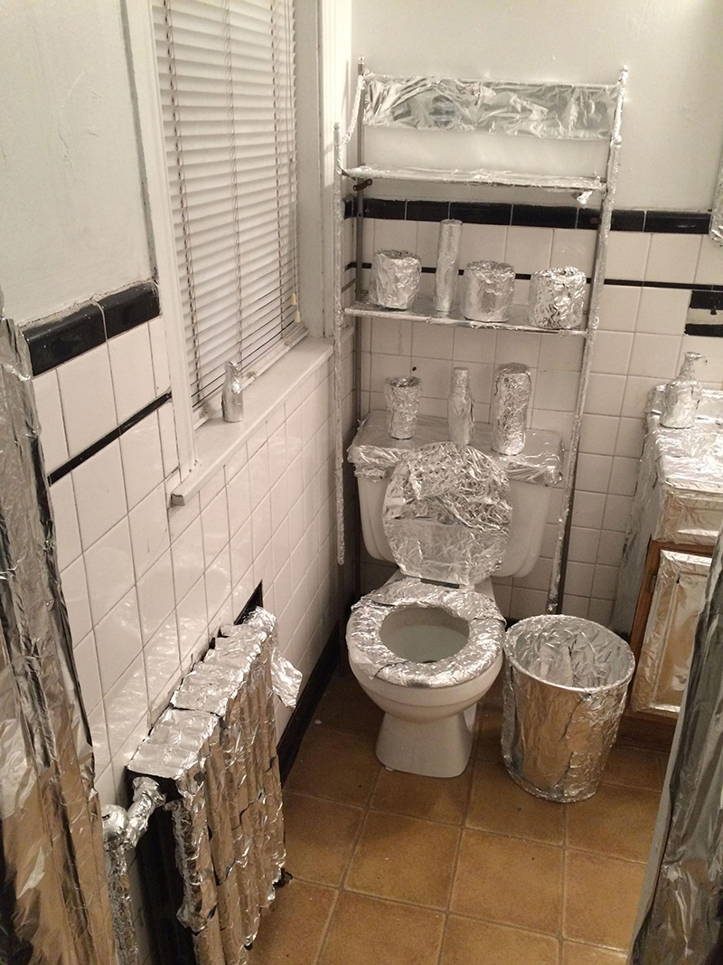 tin foil roommate prank