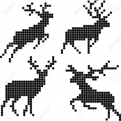 14742831-pixel-silhouettes-of-deers-christmas-pixel-deer