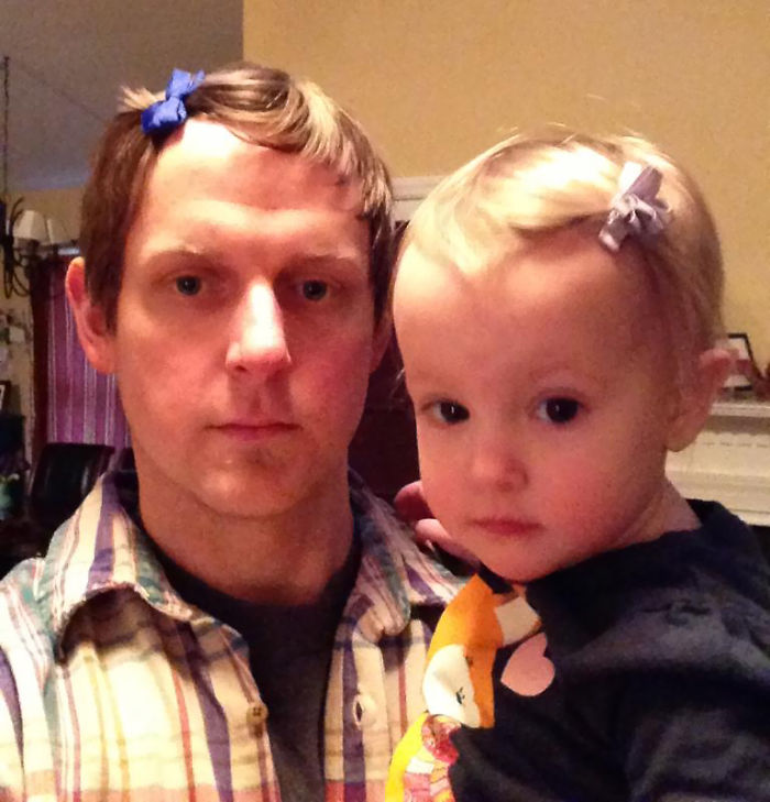 My Daughter Likes Me To Wear Hair-Bows With Her