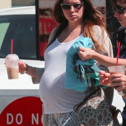 *EXCLUSIVE* Jessica Biel shows off huge baby bump during a beach walk