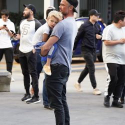 Josh Duhamel And His Son Attend Clippers Playoff Game In Los Angeles